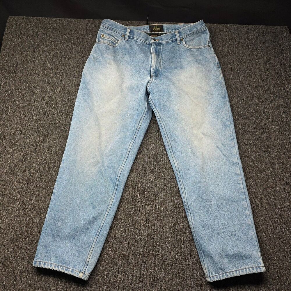 RedHead Fleece Lined Jeans Mens 38x30 Blue Relaxed Straight Denim Winter Pants